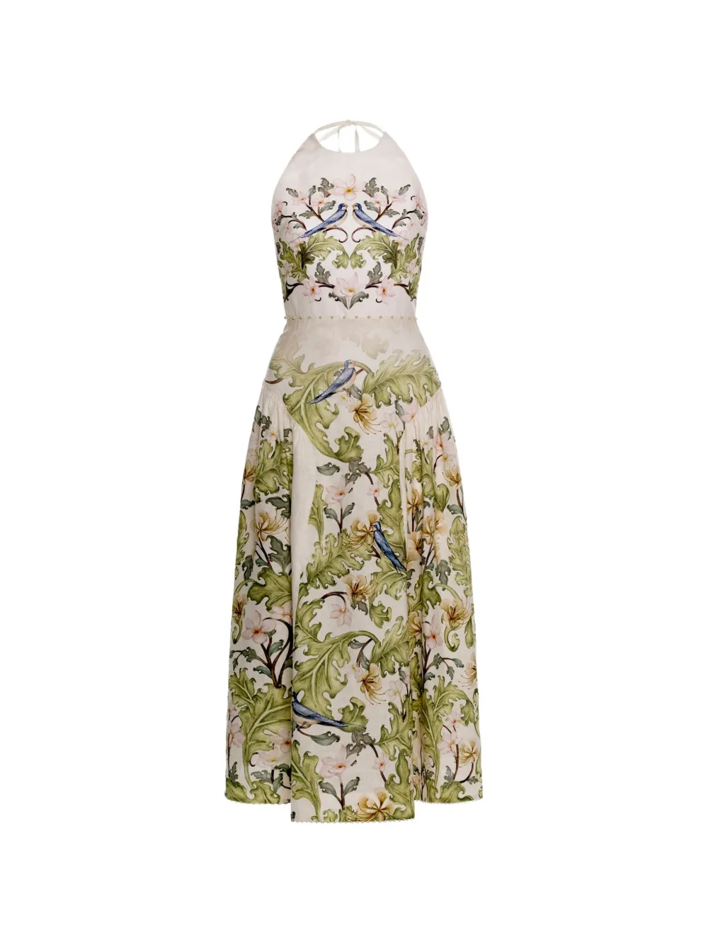 Agua By Agua Bendita Balsa Anhelo embroidered halter-neck midi dress - Green