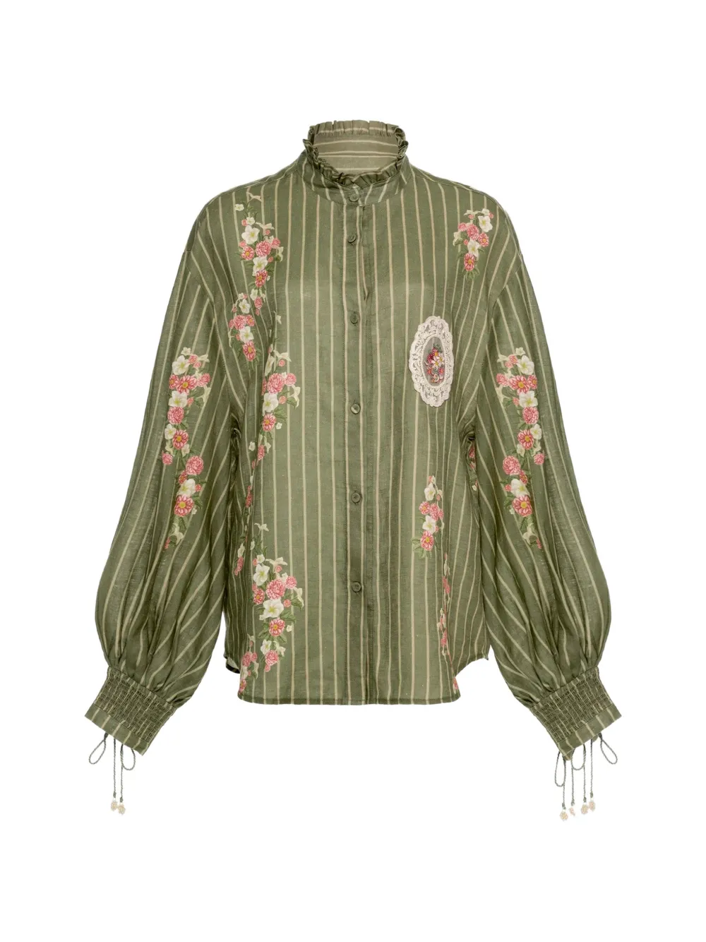 Agua By Agua Bendita chemise Abadia Paraiso à broderies - Vert Agua By Agua Bendita chemise Abadia Paraiso à broderies - Vert