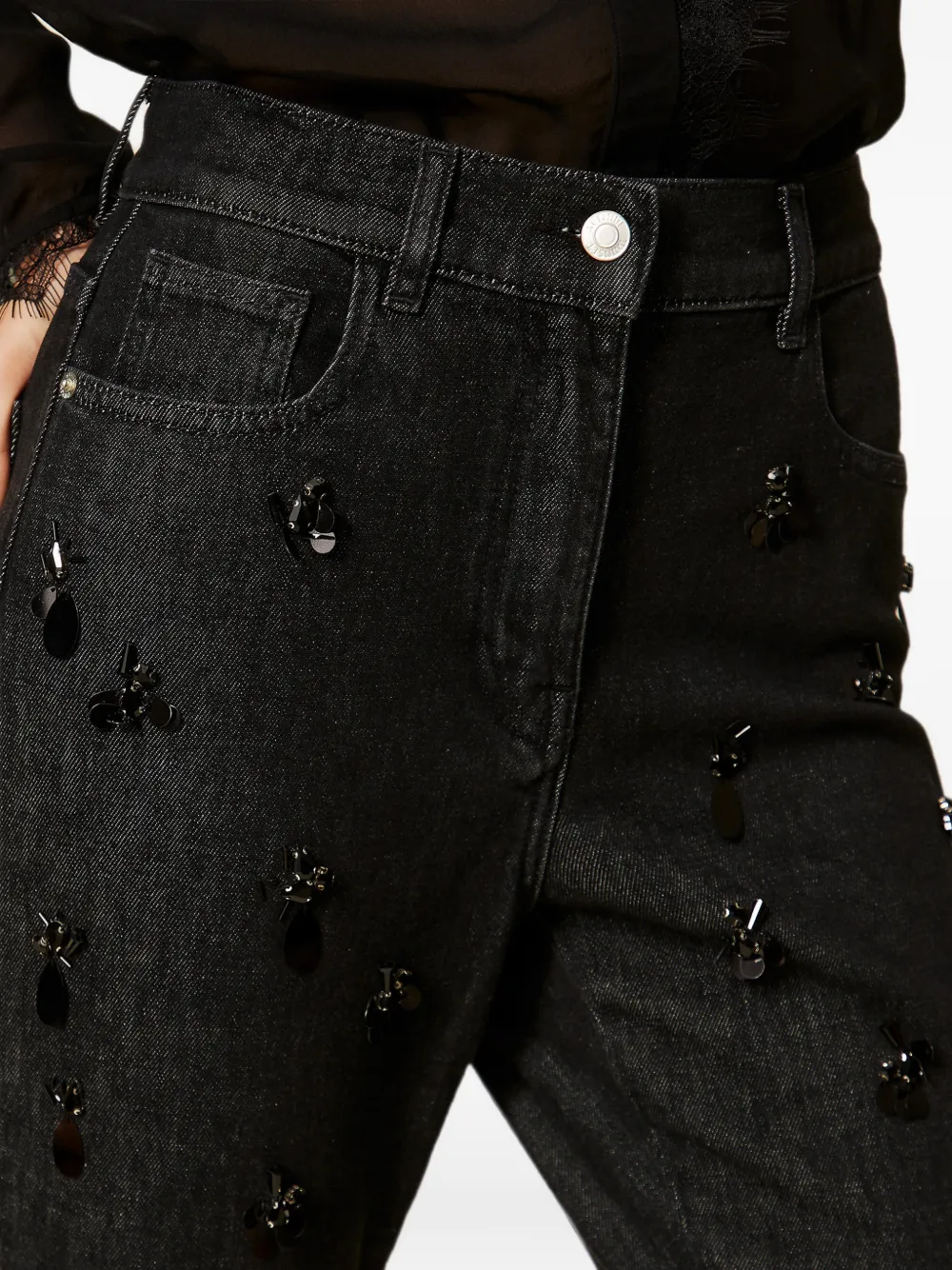 TWINSET Jeans met pailletten Zwart
