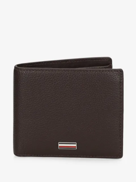 Tommy Hilfiger logo-plaque grained-leather wallet