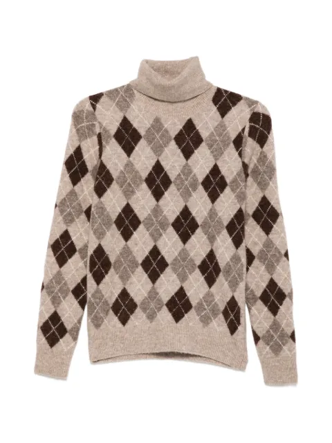 P.A.R.O.S.H. argyle-knit roll-neck sweater