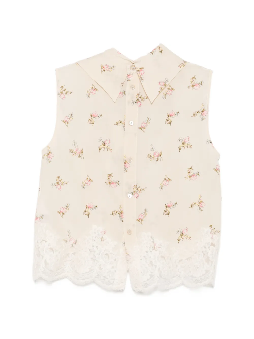 P.A.R.O.S.H. Shirt met bloemenprint Beige