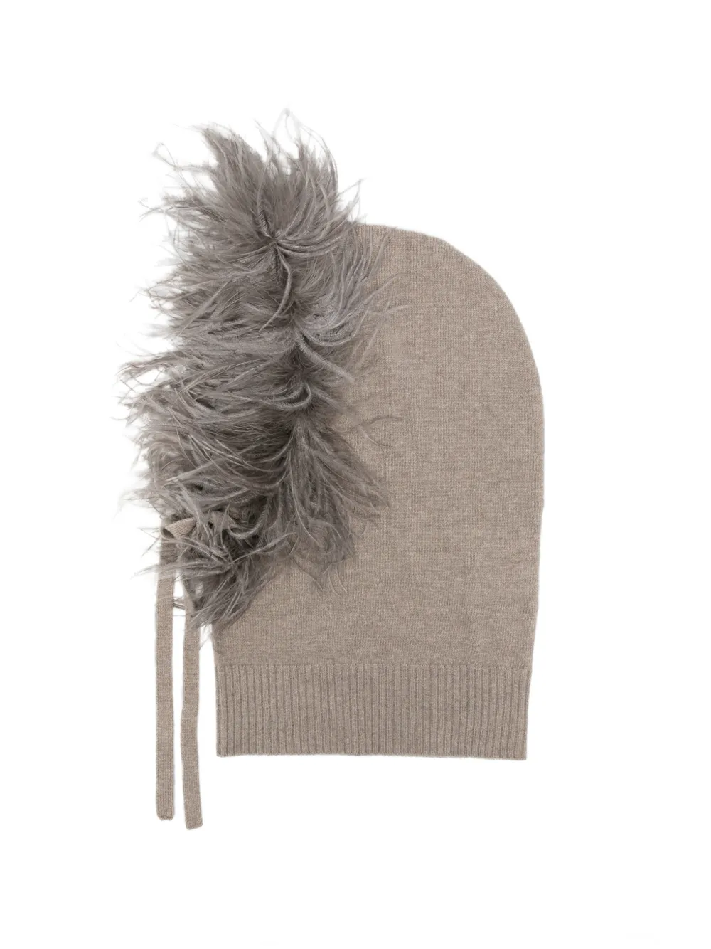 P.A.R.O.S.H. feather-embellished wool beanie - Grigio