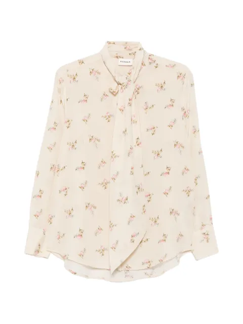 P.A.R.O.S.H. floral-print pussy-bow shirt