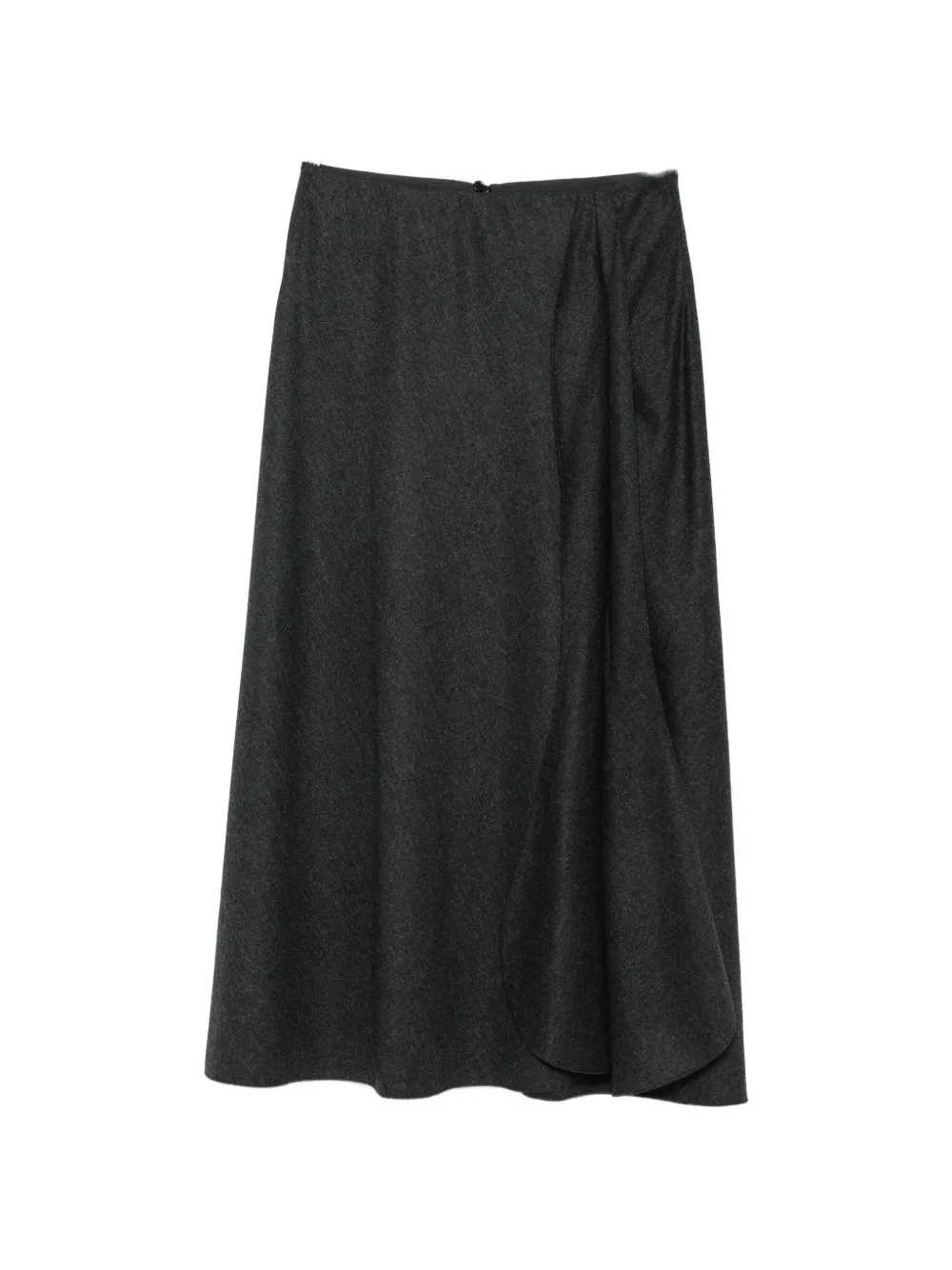 Giorgio Armani Asymmetric Draped Midi Skirt In Grey