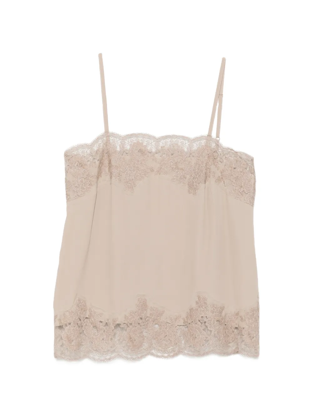 P.A.R.O.S.H. lace-trim camisole top - Toni neutri