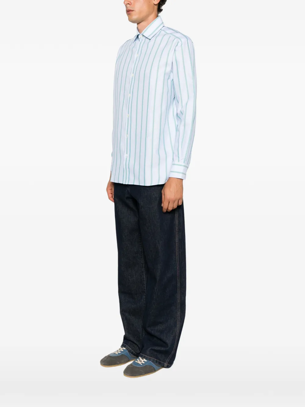 JW Anderson Gestreept overhemd Blauw