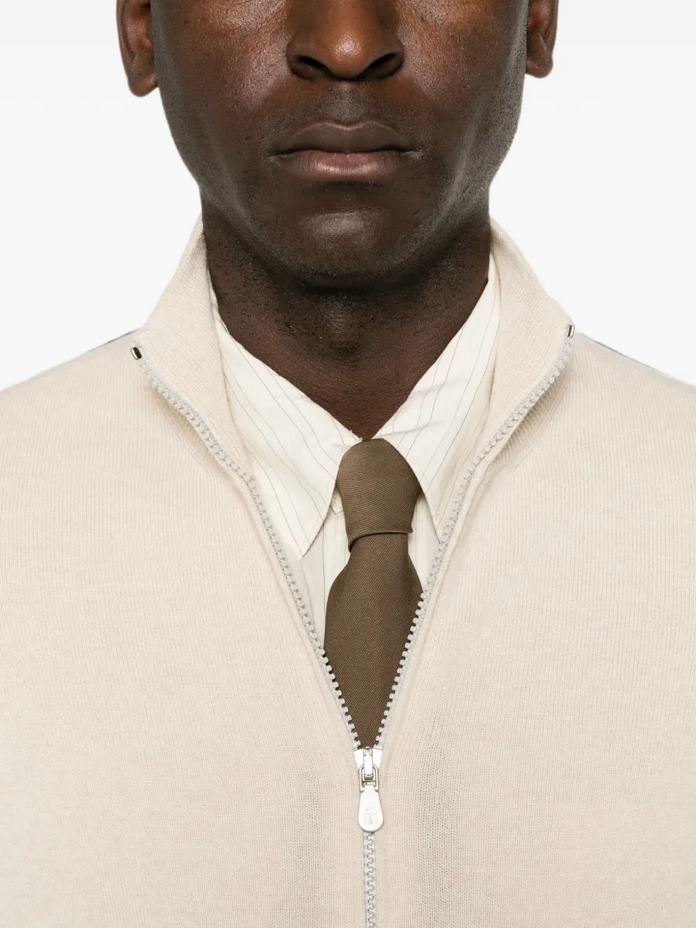 Brunello Cucinelli Vest met hoge hals Beige