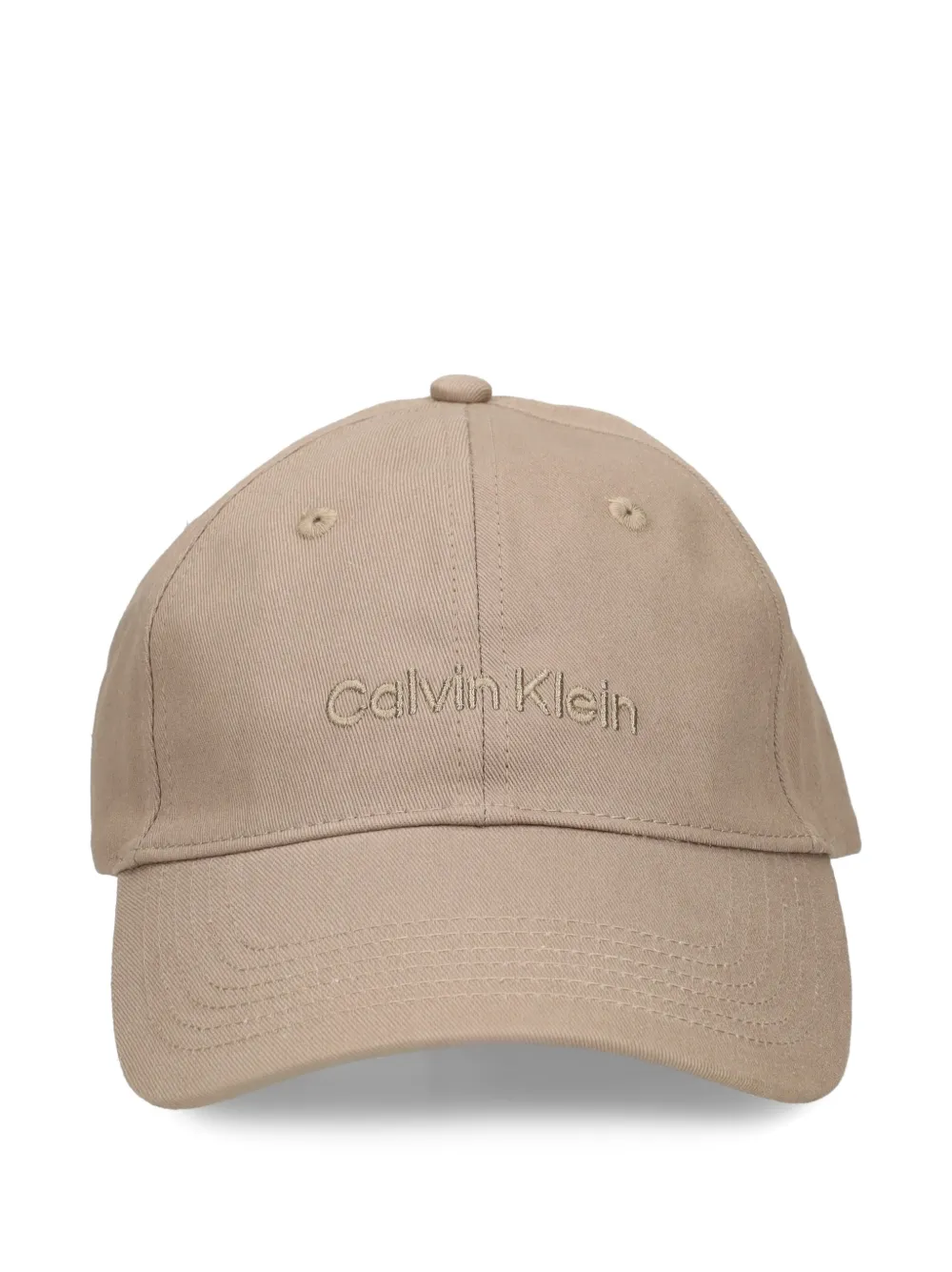 Calvin Klein 로고 자수 베이스볼 캡 모자 | 뉴트럴 | Image 1