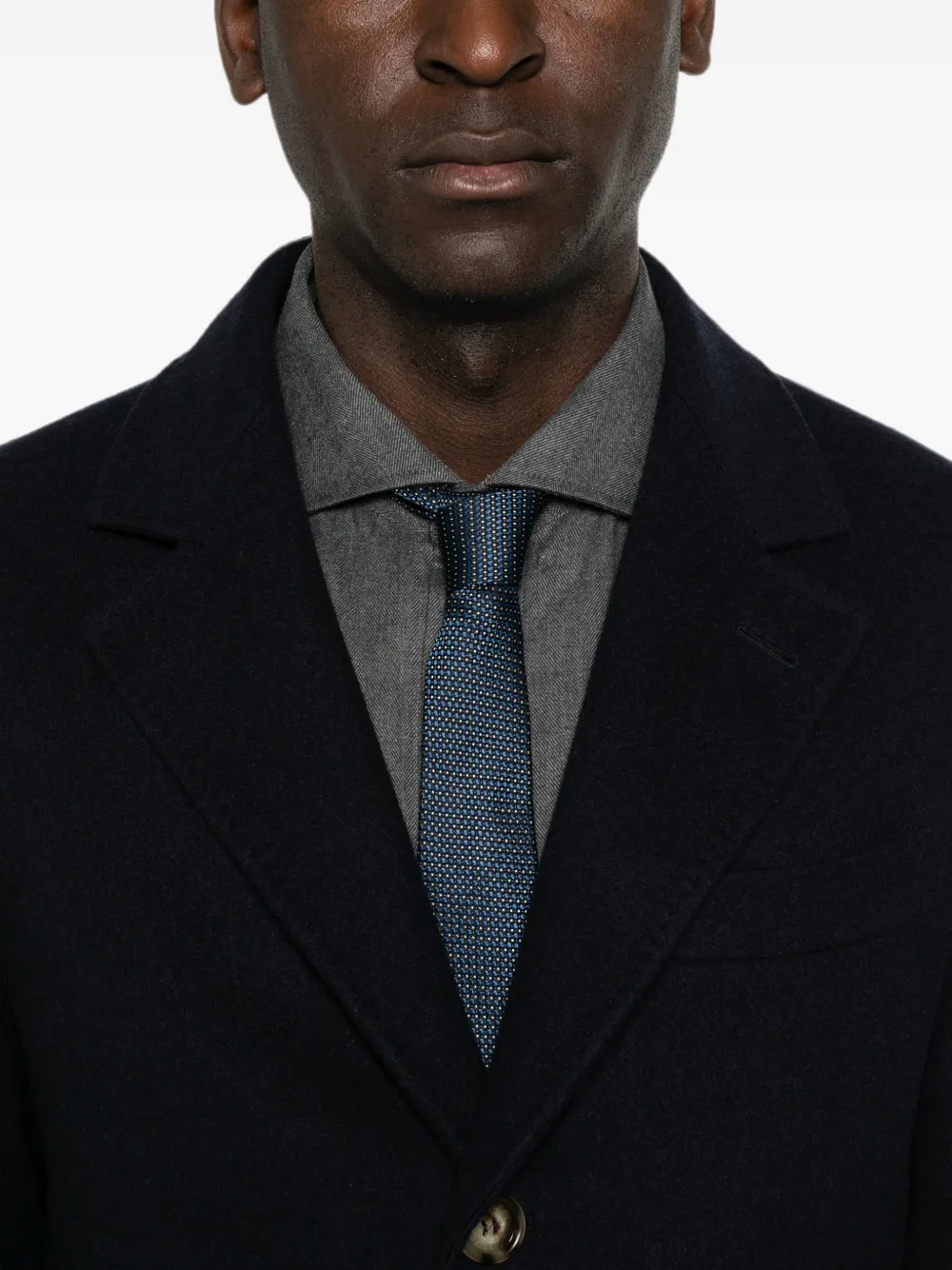 Brunello Cucinelli Jas met enkele rij knopen Blauw