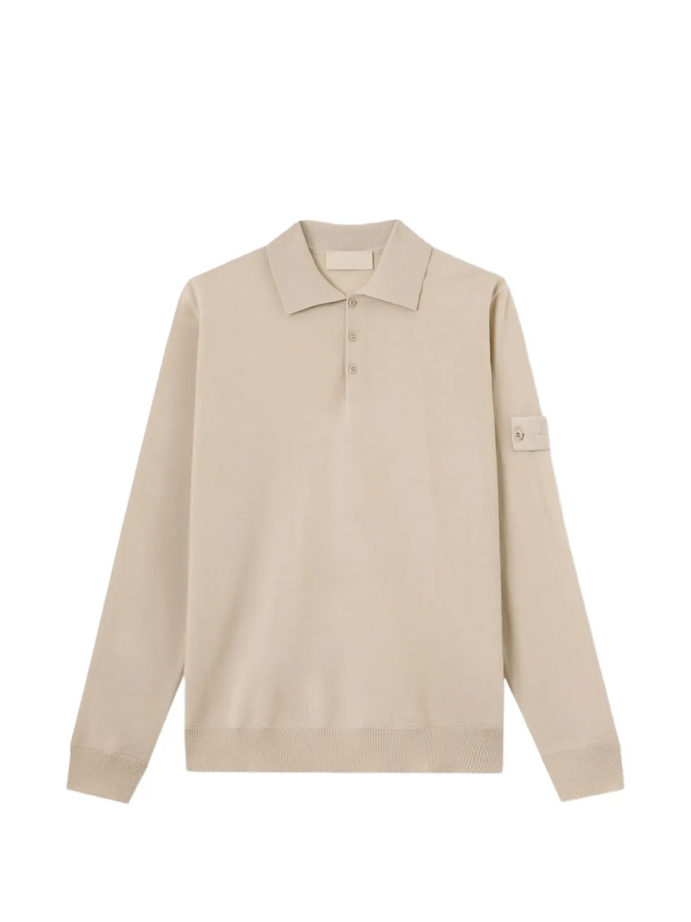 Stone Island logo-patch long-sleeve polo shirt - Toni neutri