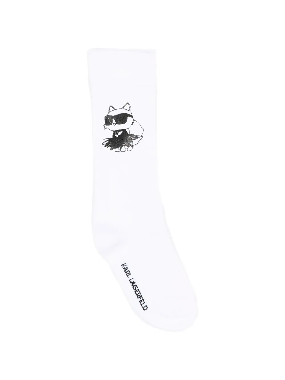 Karl Lagerfeld Kids Choupette-print socks - White