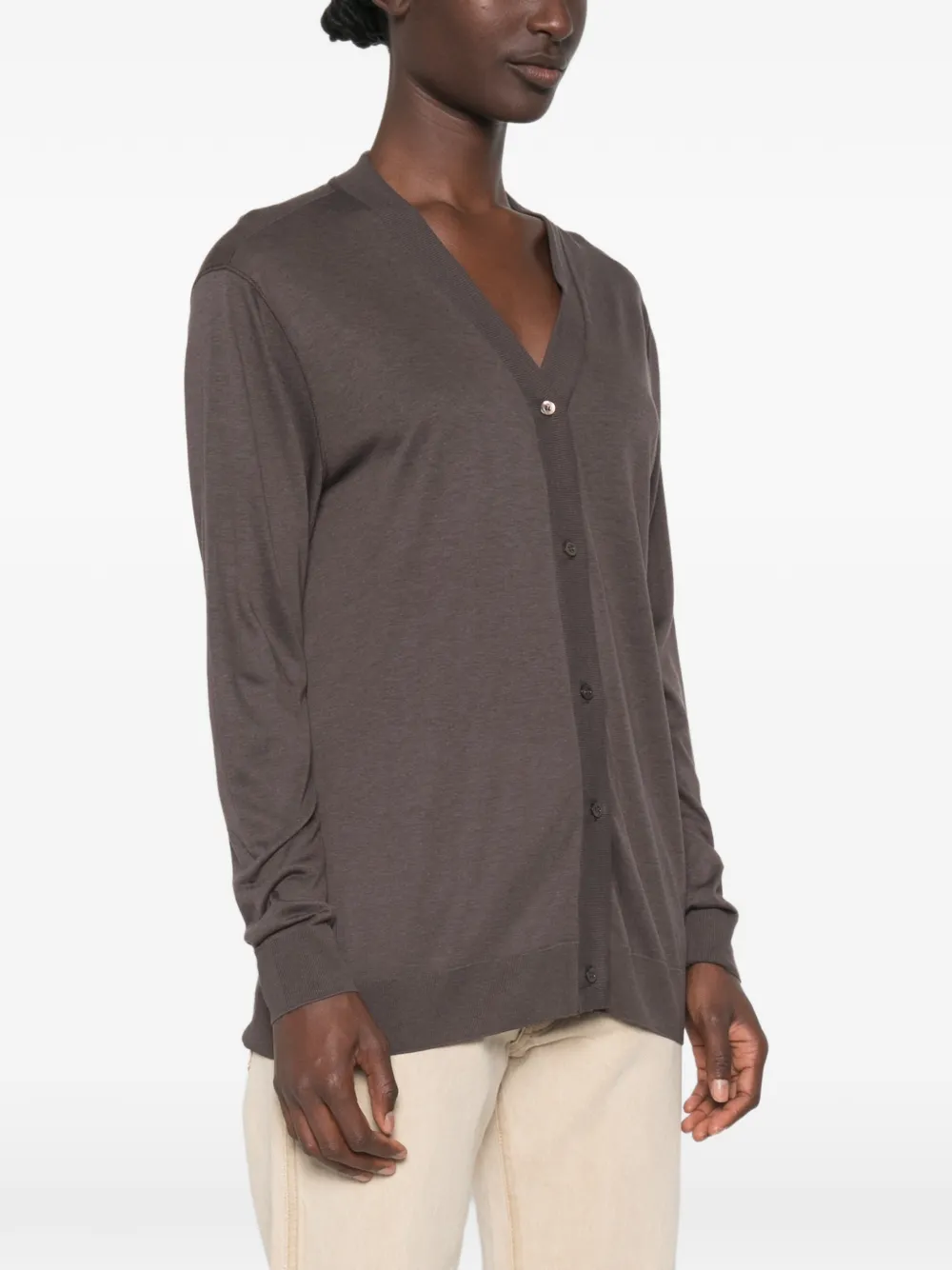Herno Button-up vest met V-hals Bruin