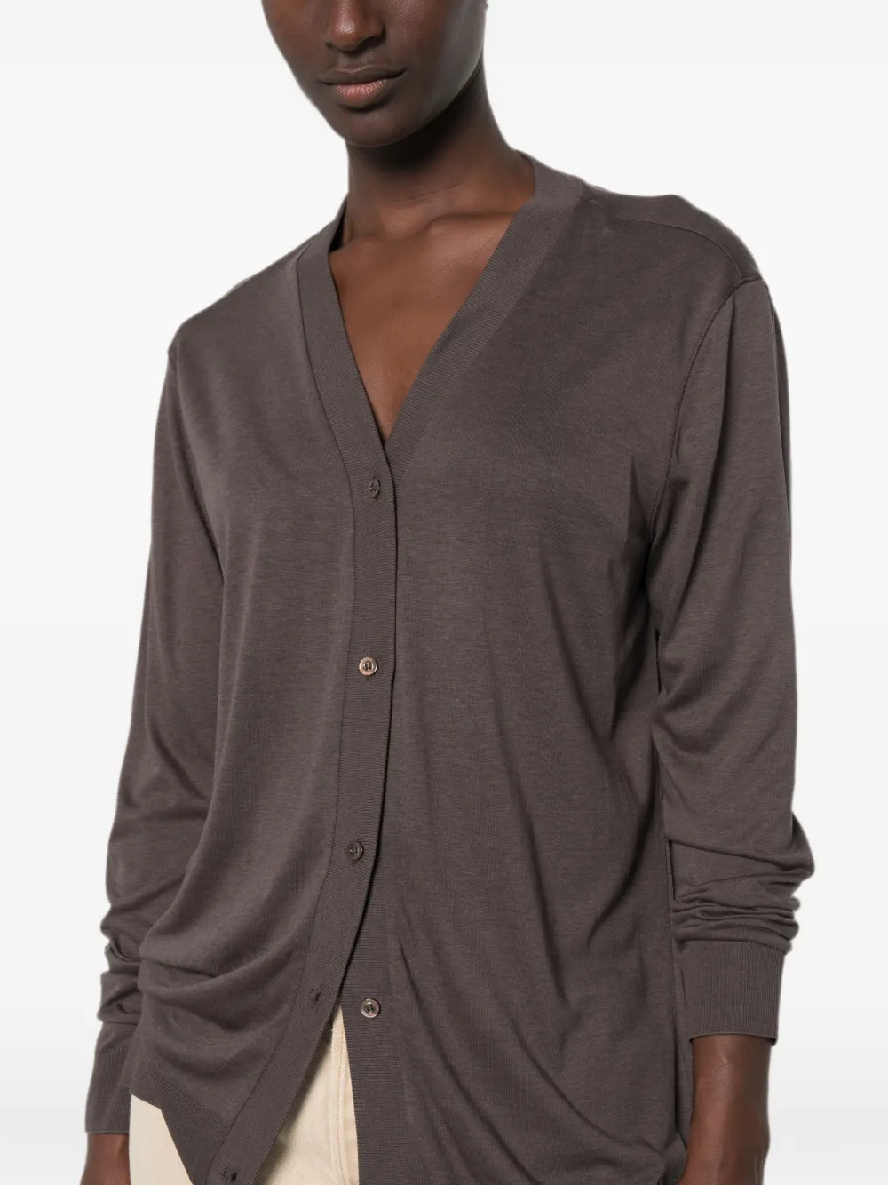 Herno Button-up vest met V-hals Bruin