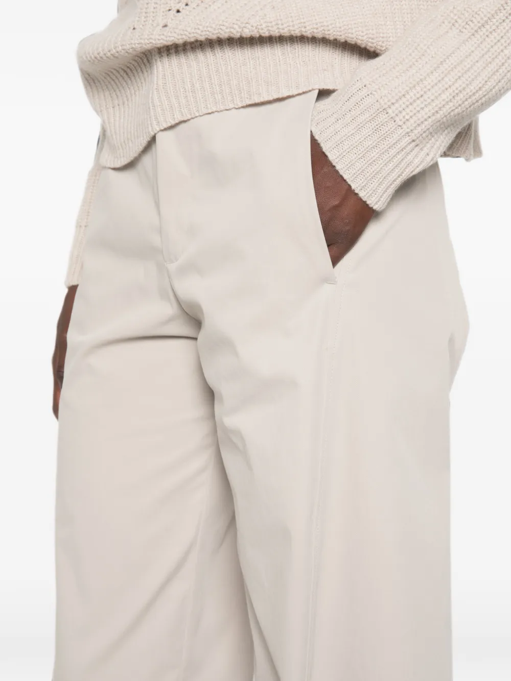 Herno Broek met riemlussen Beige