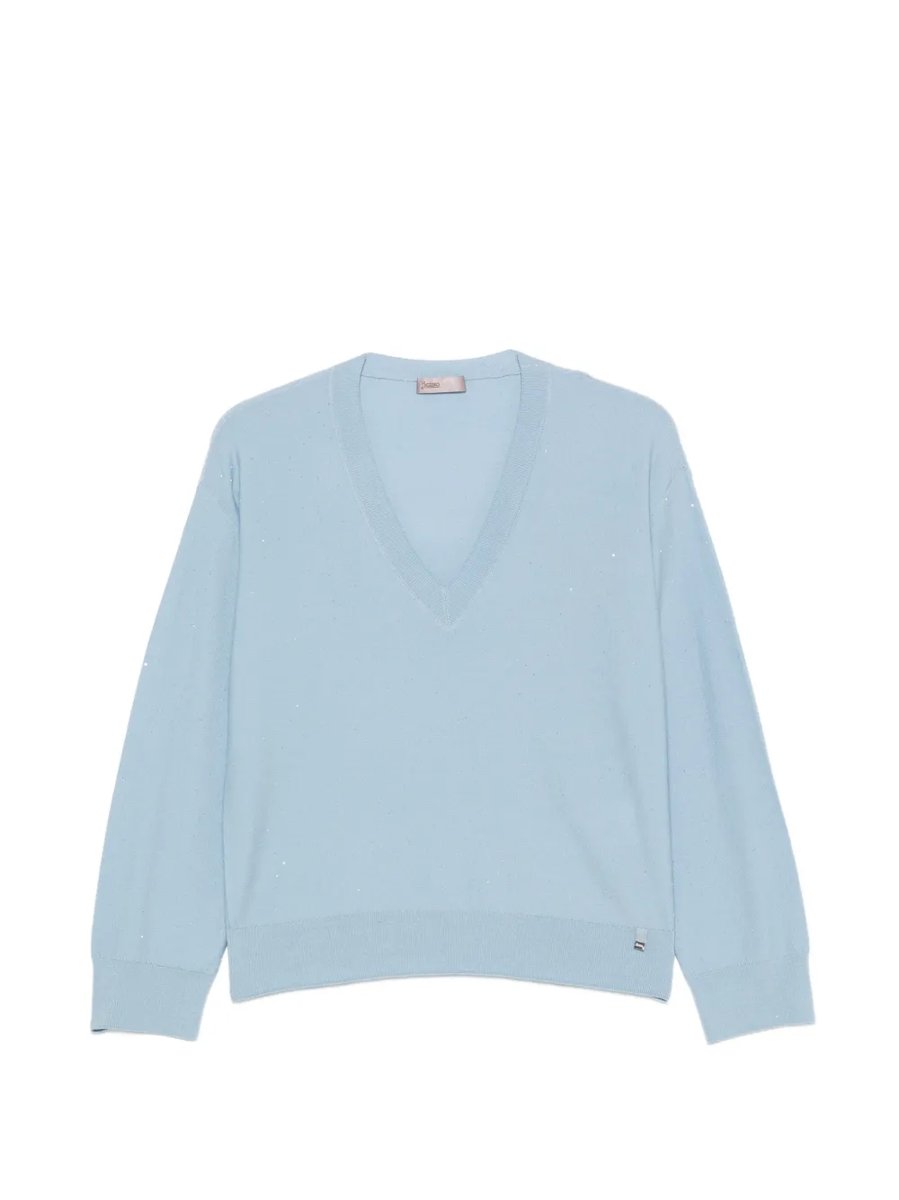 Herno sequin-embellished V-neck sweater - Blau