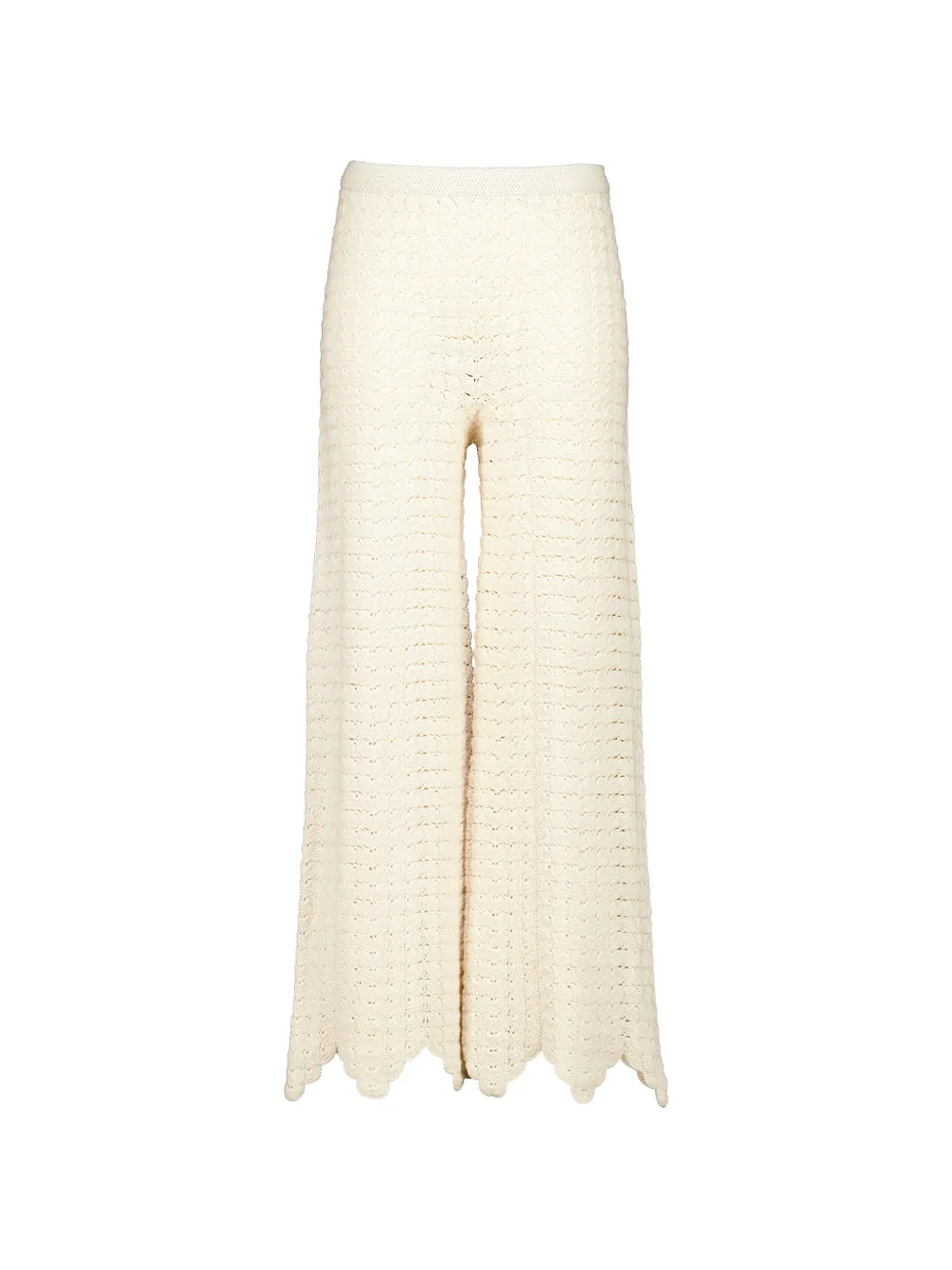 ESCVDO Safi Abanico crochet-stitch trousers - Toni neutri