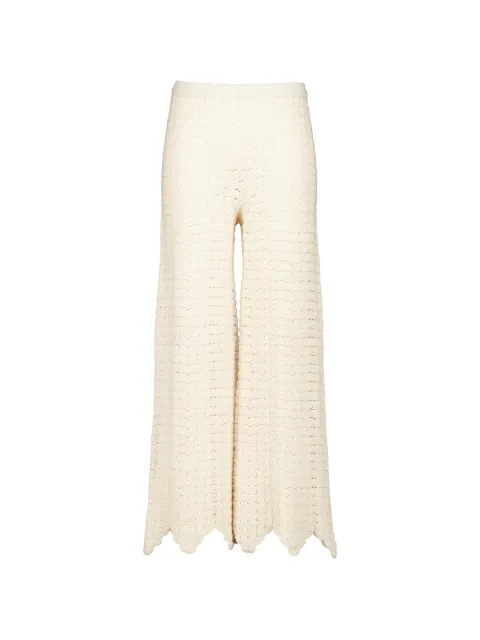 ESCVDO Safi Abanico crochet-stitch trousers