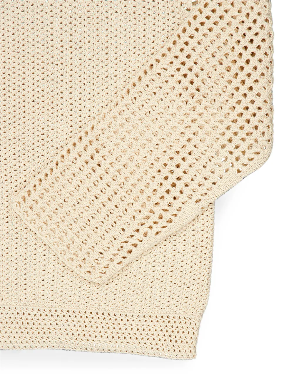 ESCVDO Solar Hand-knitted Cotton Shirt in Neutrals, view 3