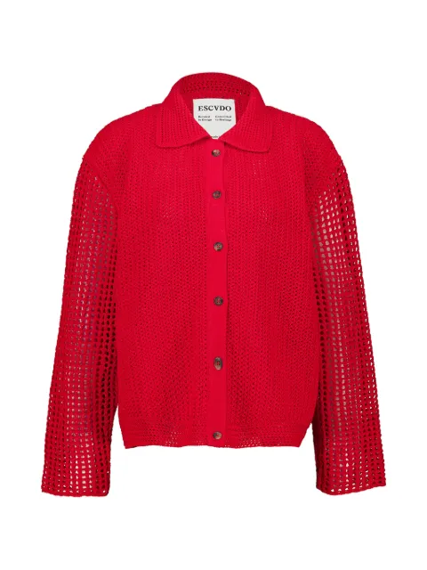 ESCVDO Solar crochet-appliqué knitted shirt