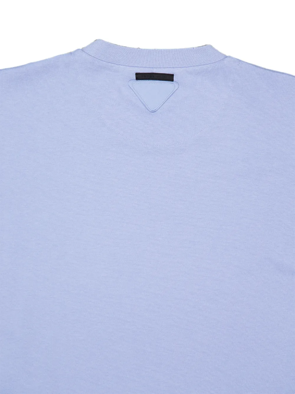 Prada triangle-patch crew-neck T-shirt Blauw