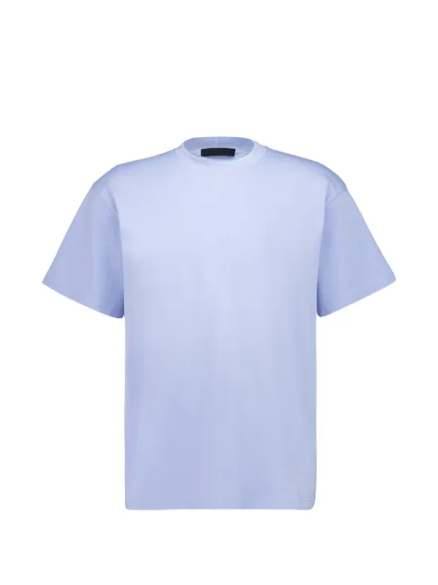 Prada T-shirt med rund hals og trekantet mærke