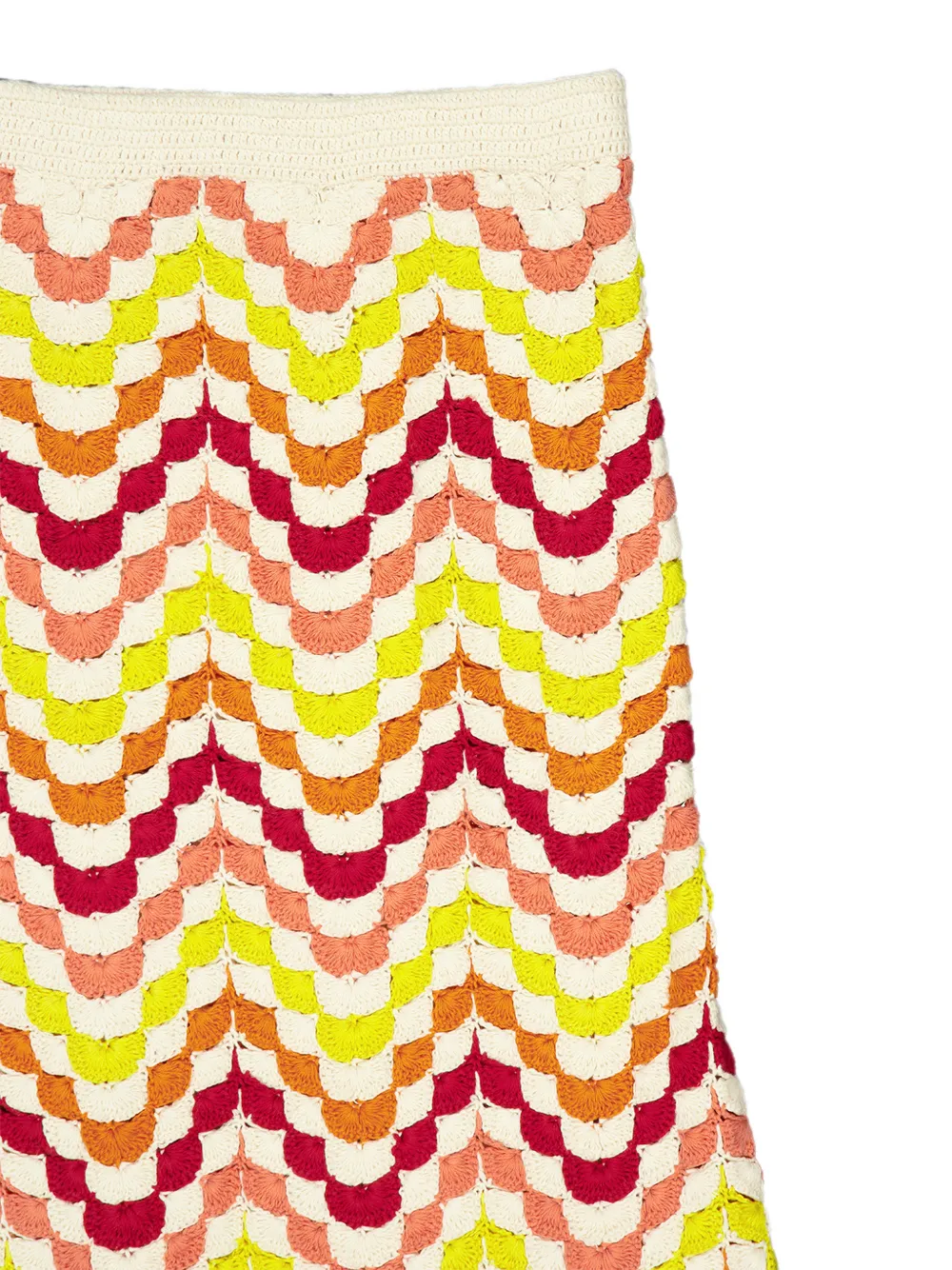 Escvdo Abanico Crochet Safi Skirt in Neutrals, view 3
