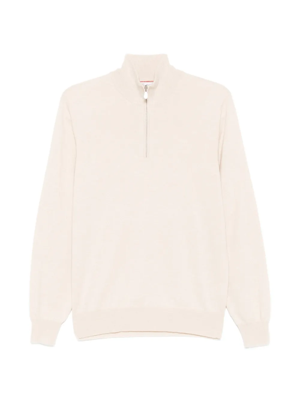 Brunello Cucinelli quarter-zip knitted sweater - Neutrals
