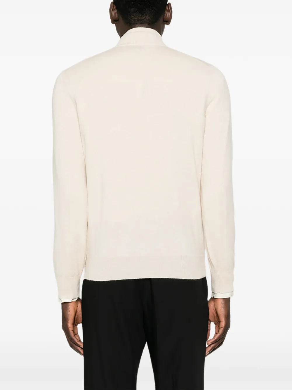 Brunello Cucinelli Gebreide trui met kwartrits Beige