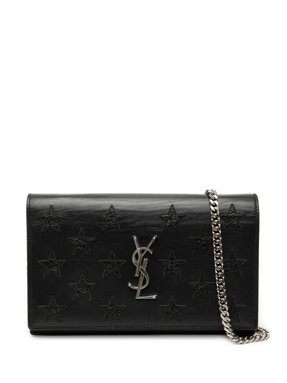 Saint Laurent Pre-Owned Borsa a tracolla Kate in pelle di vitello con monogramma e applicazione a stella 2016 - Nero