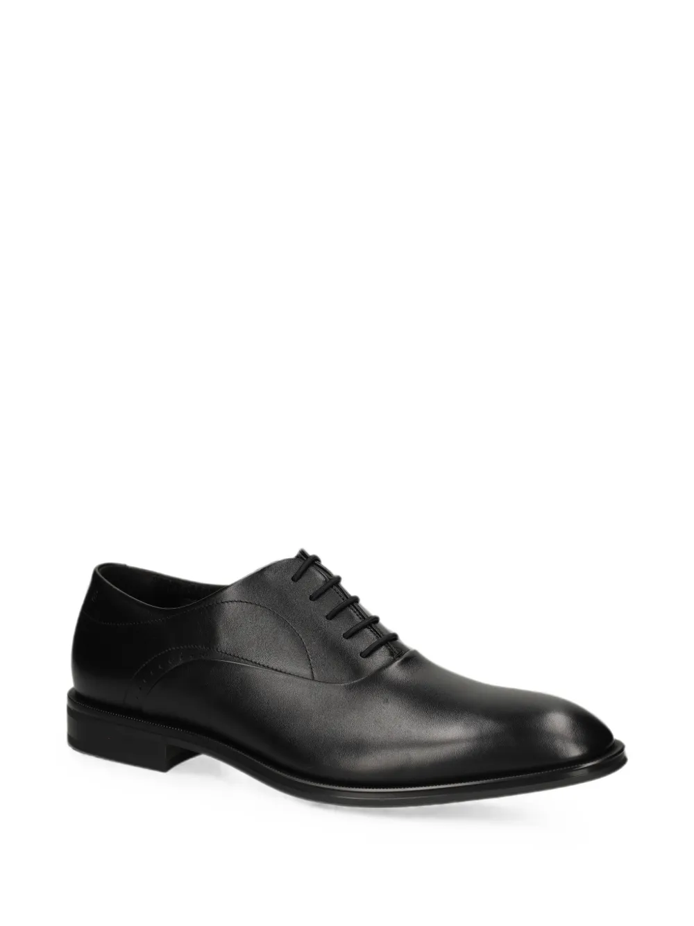 BOSS leather Oxford shoes with perforated details Zwart