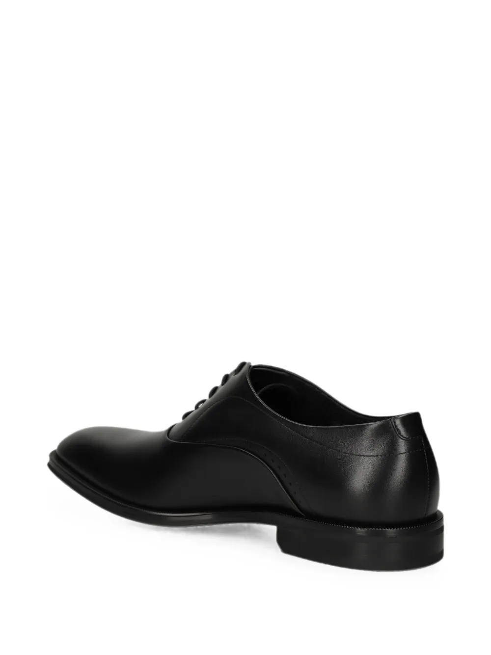 BOSS leather Oxford shoes with perforated details Zwart
