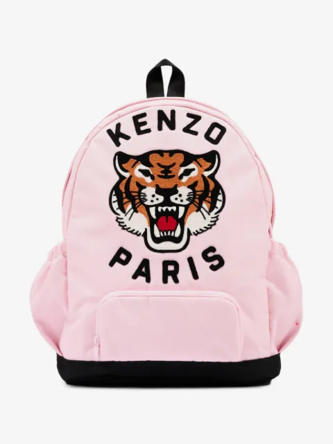 Kenzo Kids Tiger-patch embroidered backpack