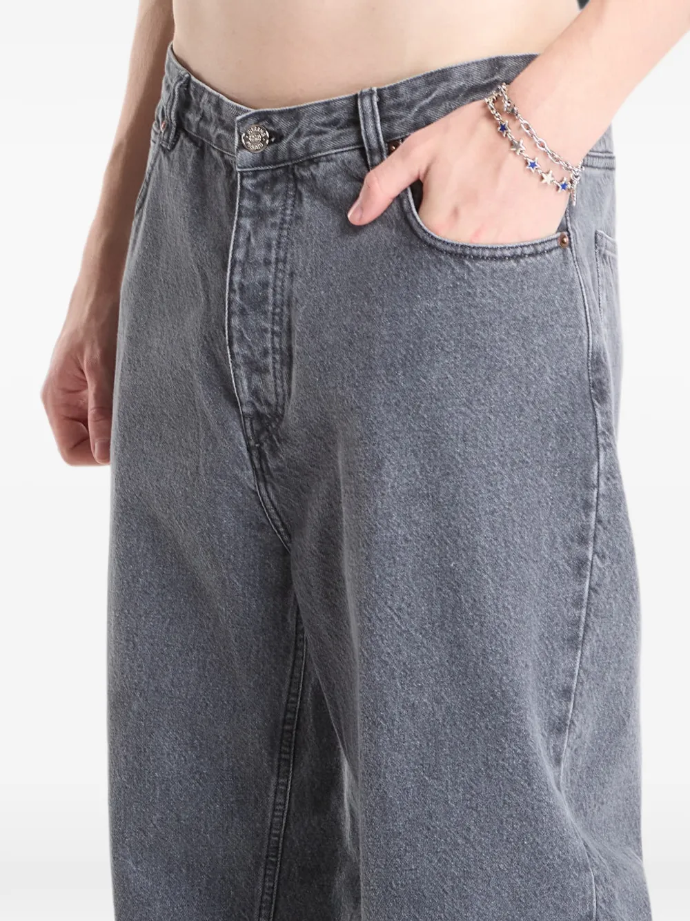 Filling Pieces Ruimvallende jeans met wassing Grijs