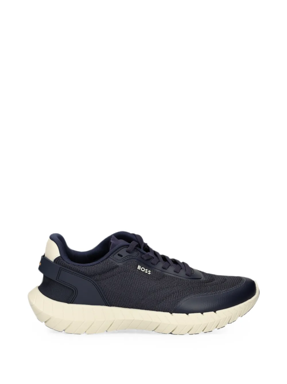 BOSS -MOTION Runn running sneakers with leather trims Blauw