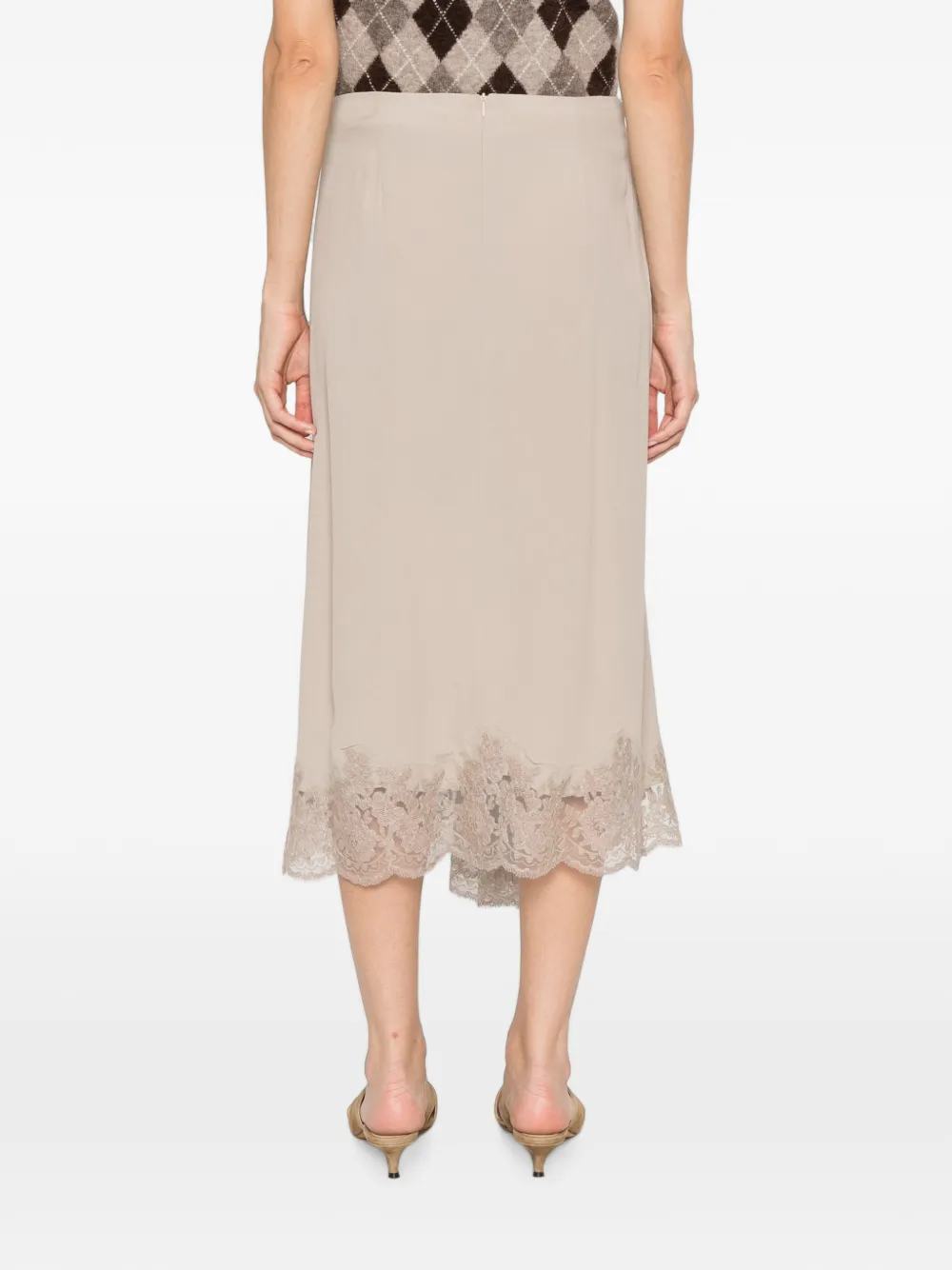 P.A.R.O.S.H. Arnia midi skirt Beige