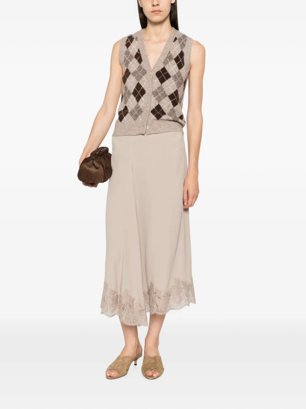 P.A.R.O.S.H. Arnia midi skirt Beige