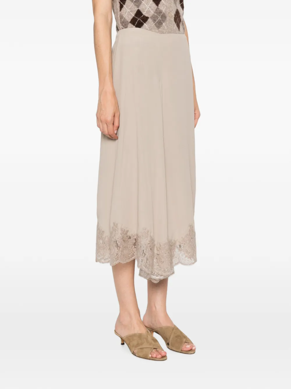 P.A.R.O.S.H. Arnia midi skirt Beige