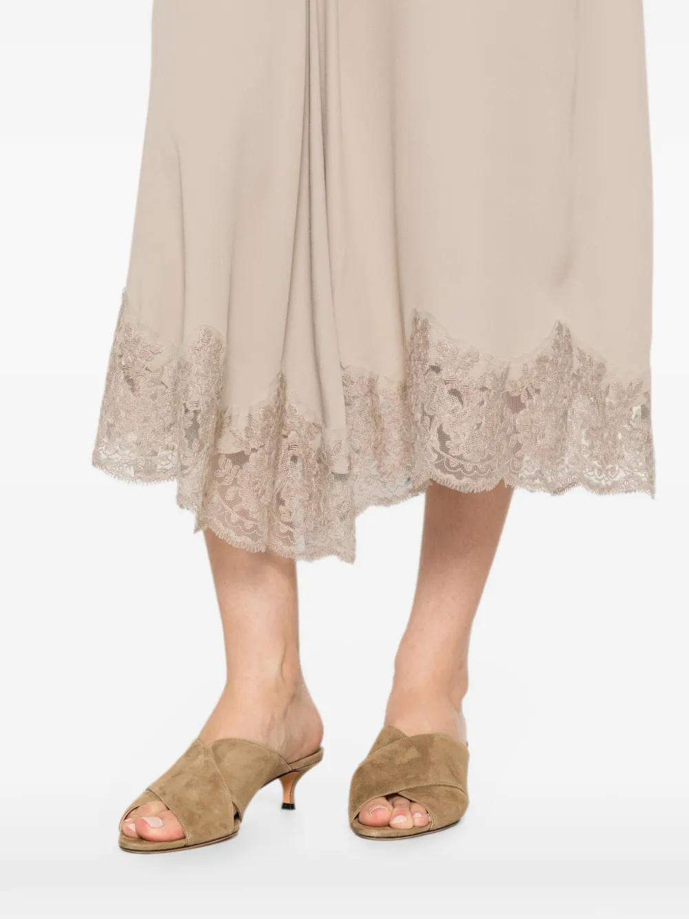 P.A.R.O.S.H. Arnia midi skirt Beige