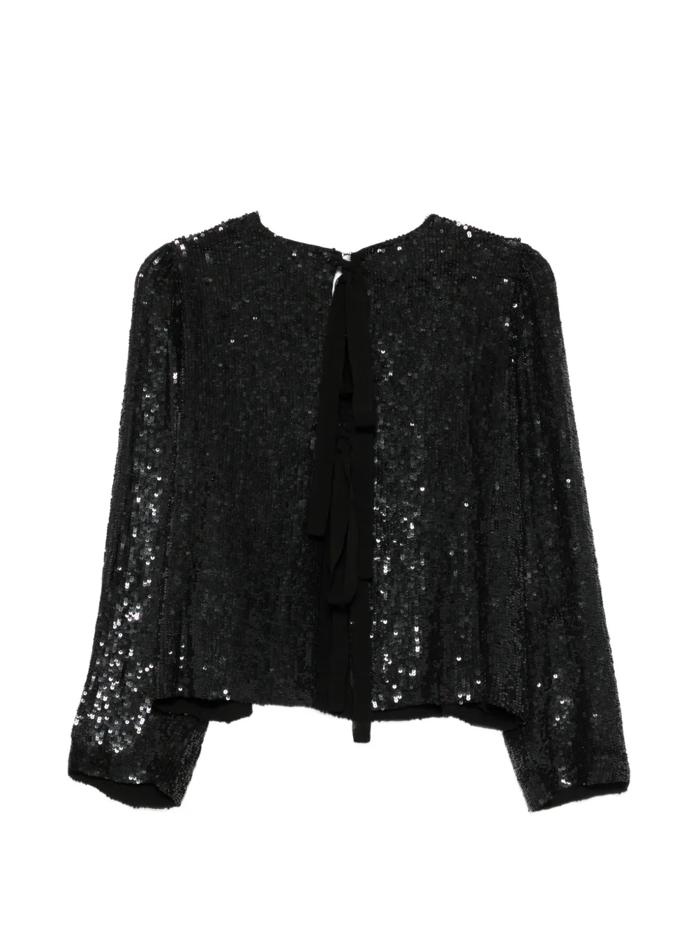 P.A.R.O.S.H. Blouse met strikdetail en pailletten Zwart