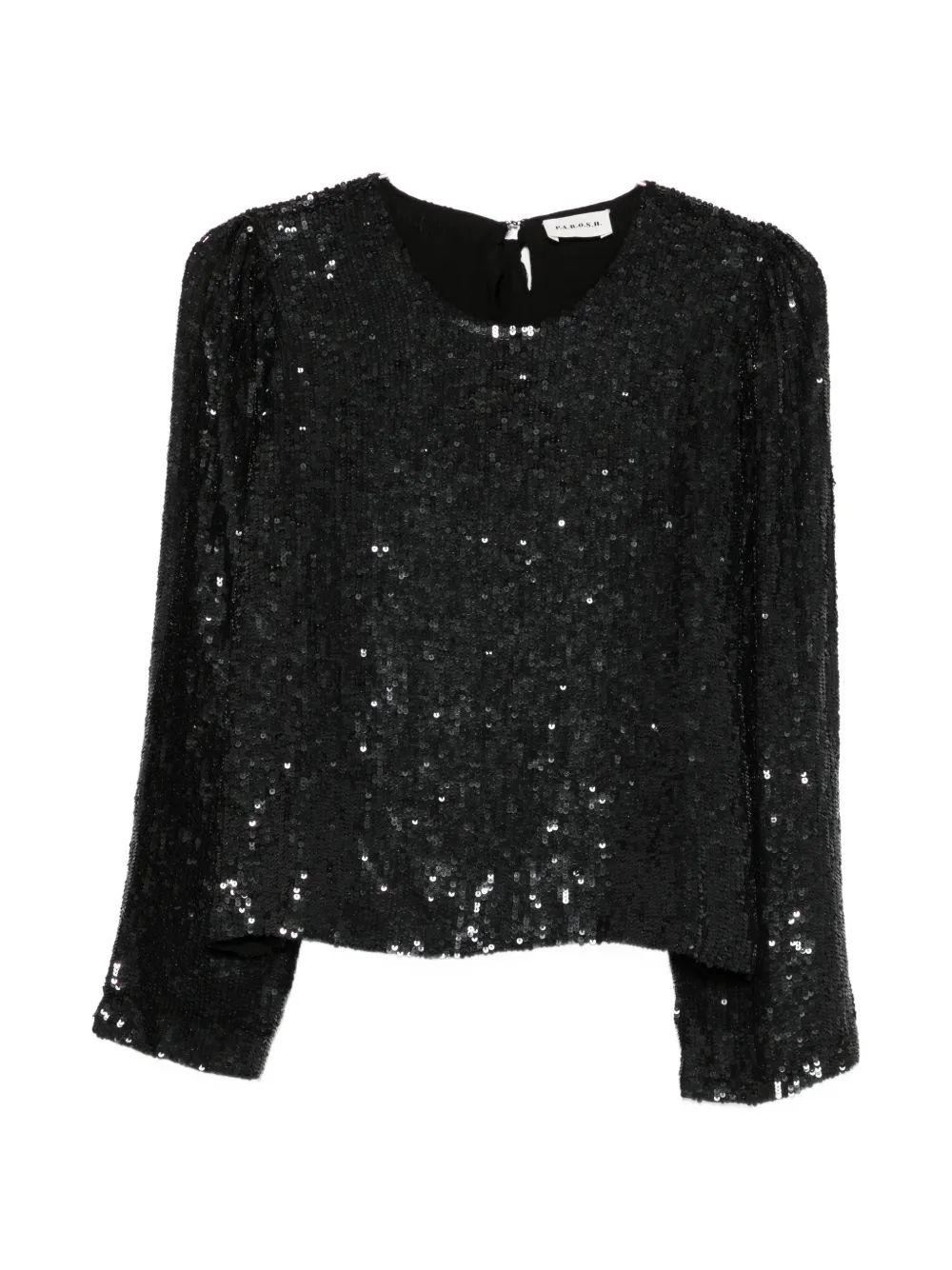 P.A.R.O.S.H. sequin-embellished bow-detail blouse - Black