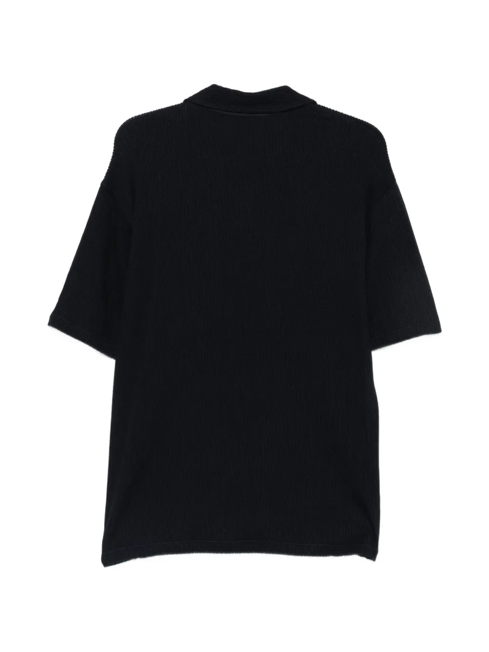 Giorgio Armani Ribgebreid poloshirt Blauw