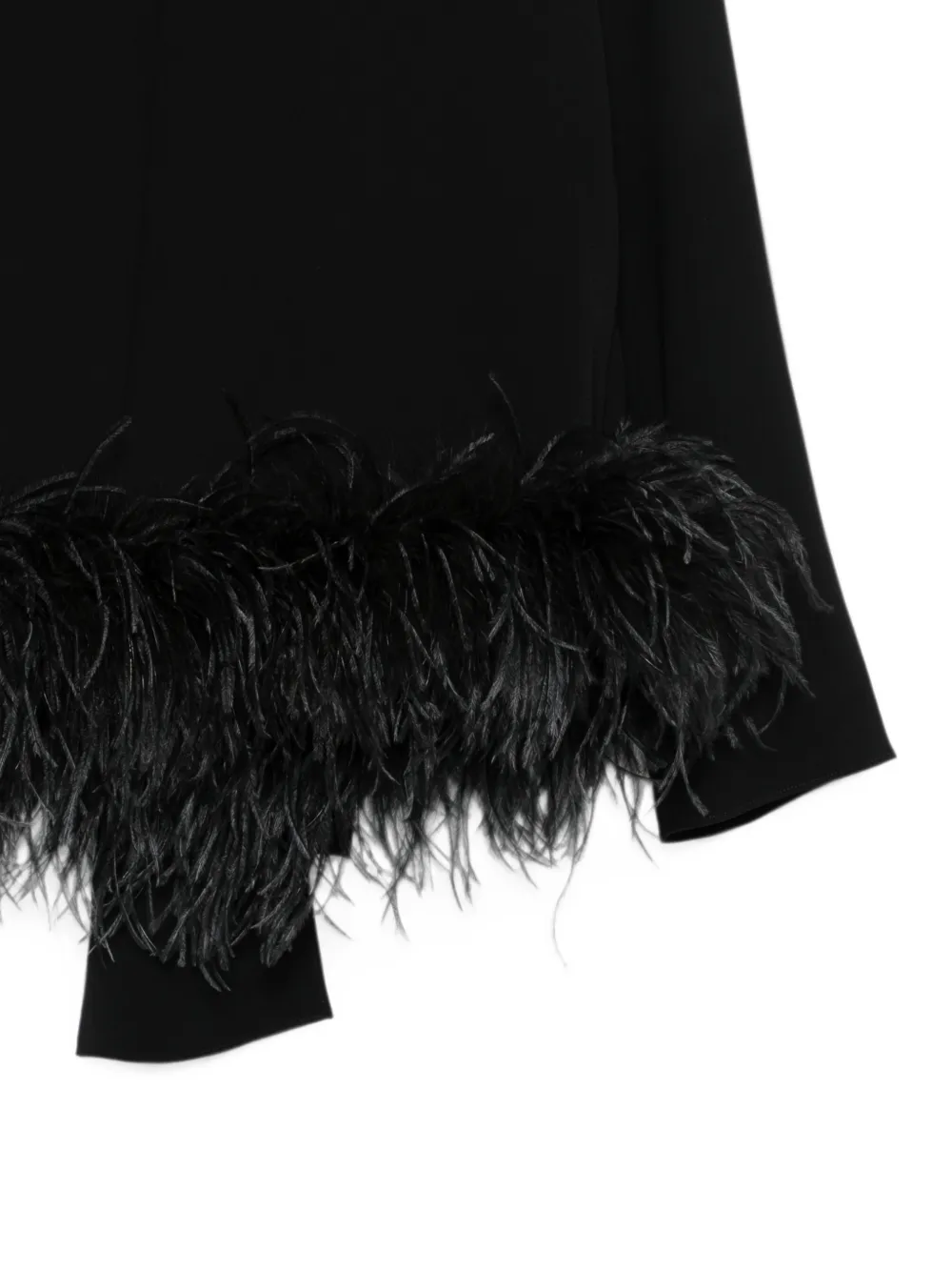 P.A.R.O.S.H. Blouse met strik en verenafwerking Zwart