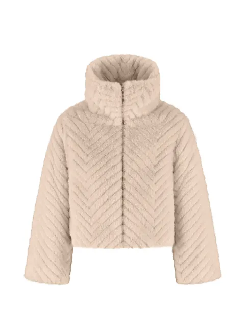 Moncler Enfant Elra chevron faux-fur jacket