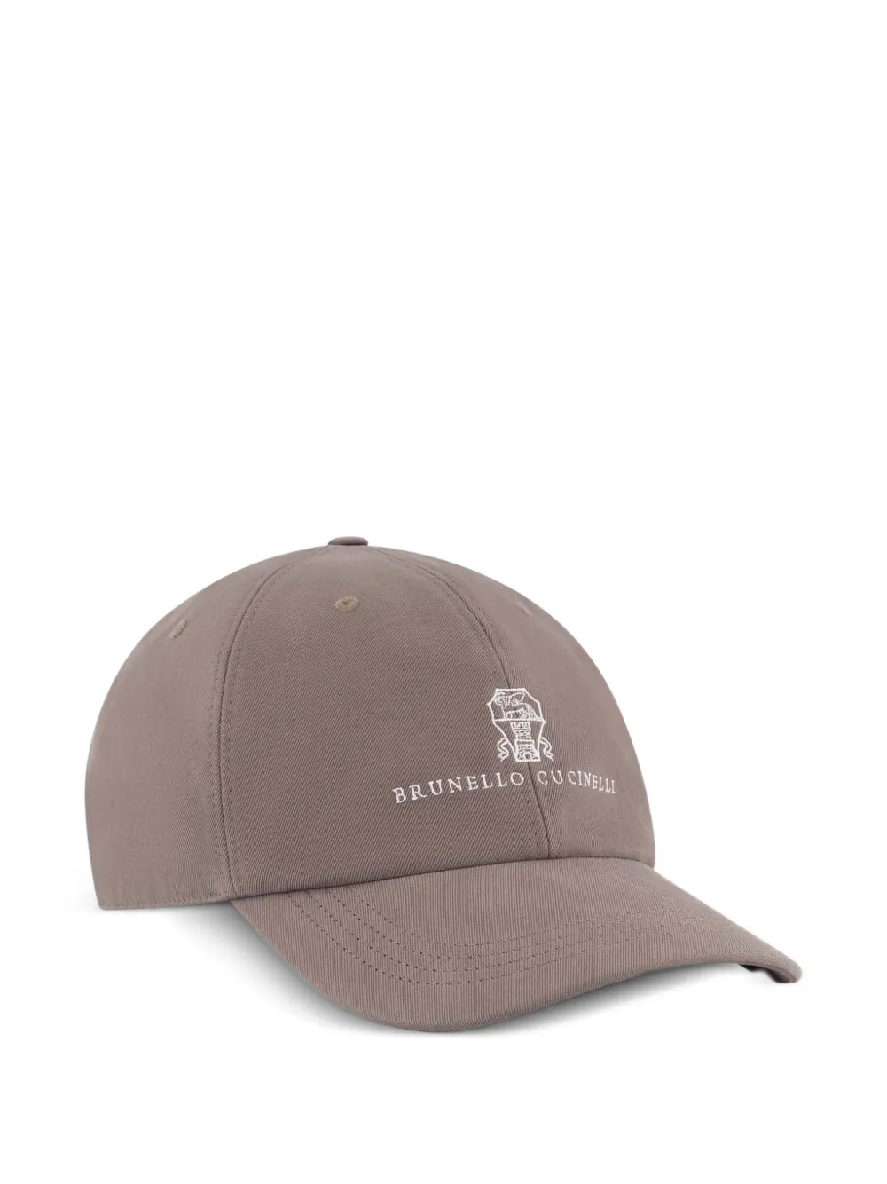 Brunello Cucinelli 로고 자수 베이스볼 캡 모자 | 뉴트럴 | Image 1