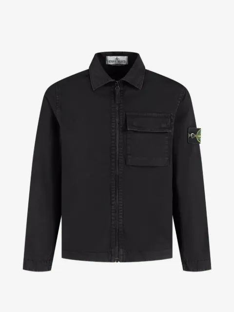Stone Island Junior logo-patch zip-up jacket