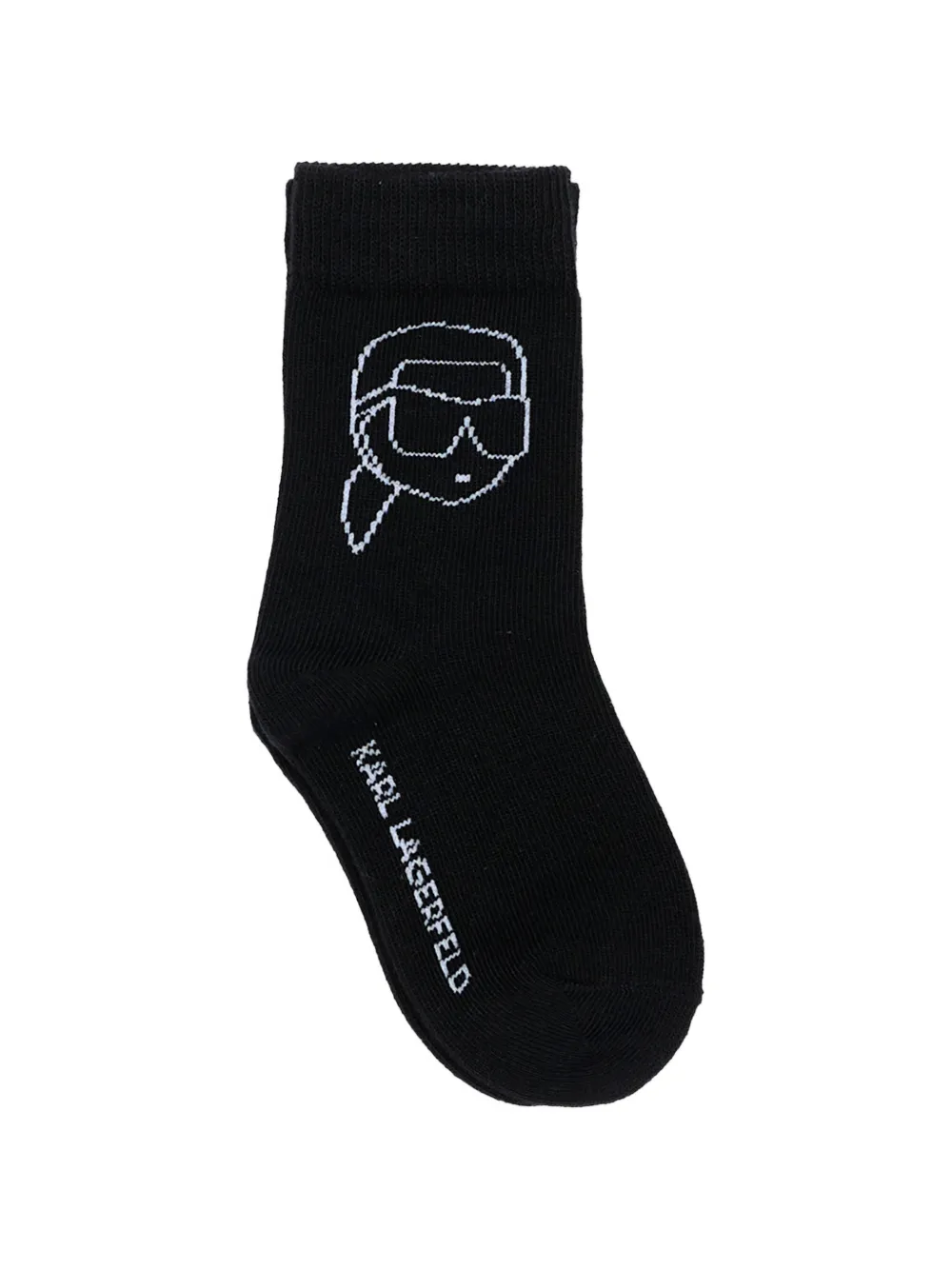 Karl Lagerfeld Kids Twee paar sokken met logo-intarsia Zwart