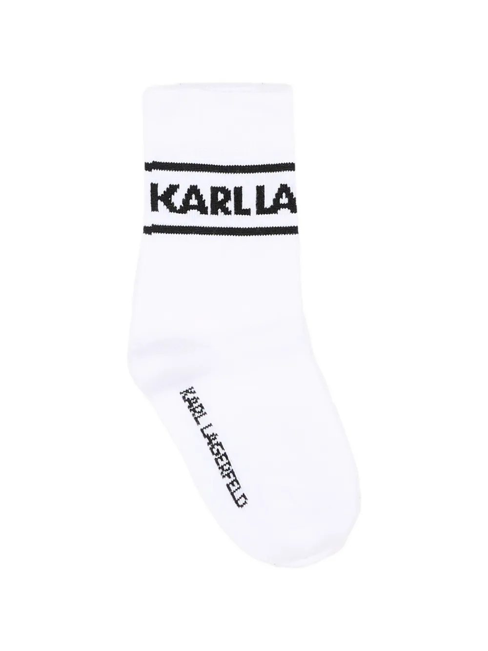 Karl Lagerfeld Kids Twee paar sokken met logo-intarsia Zwart