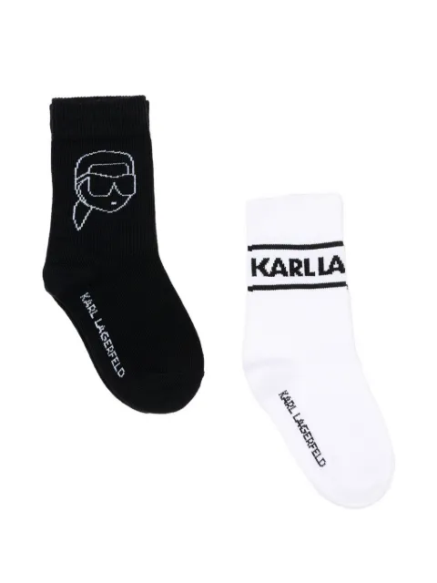 Karl Lagerfeld Kids logo-intarsia socks (pack-of-two)