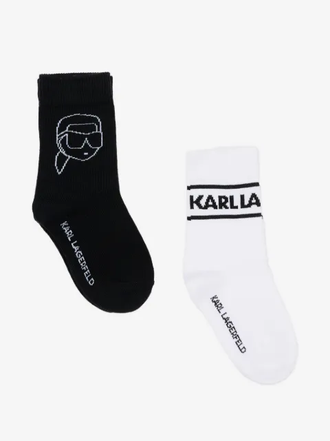 Karl Lagerfeld Kids logo-intarsia socks (pack-of-two)